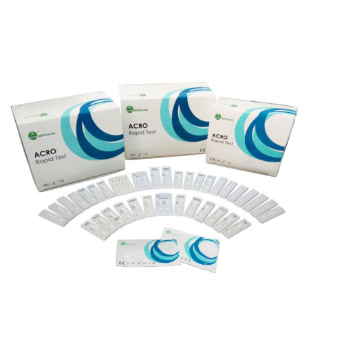 STREP-A test strip and sampler from throat swab specimen, Acro Biotech 25pcs