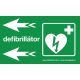 Defibrillator indicator plastic board arrow left/landscape