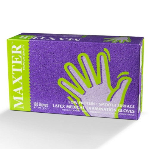 Maxter latex porozott 5.5gr vizsgálókesztyű, S