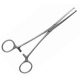 Stainless steel straight, hooked vascular forceps - 16 cm