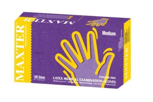 Maxter latex powder-free 5.7gr examination gloves, M