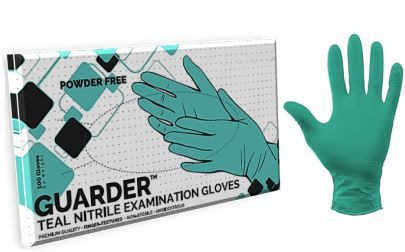 Guarder teal nitrile blue-green powder-free (2.5mil) examination gloves 3,4gr - m 100pcs