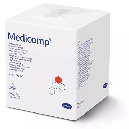 Medicomp® wound covering, non-sterile, 4 layers, 10x10 cm (100 pcs)