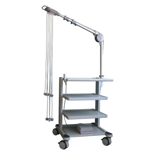 Strässle DT 80 T vacuum electrode system for stress or resting ECG with 4 shelf stand and cable conductor