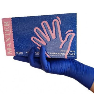 Maxter nitrile cobalt blue powder-free 3gr examination gloves, M