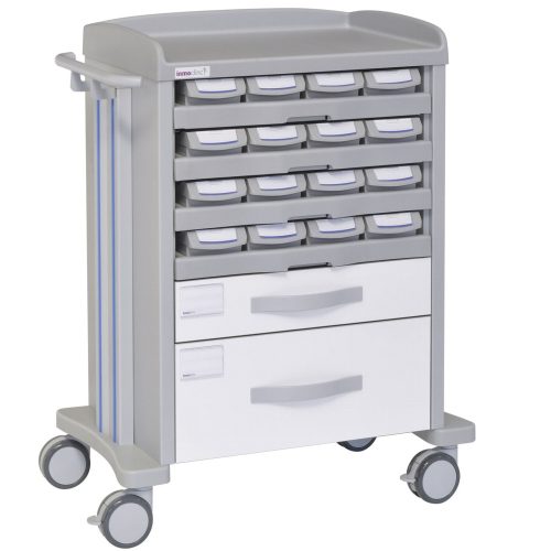 Drug distribution trolley IC005 16 drug drawers + 2 drawers