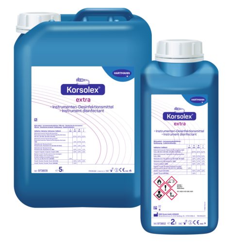 Korsolex® extra aldehid alapú eszközfertőtlenítőszer nagyfokú anyagkompatibilitással 2l 