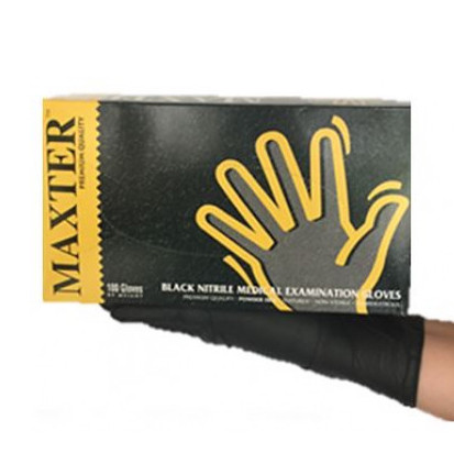 Maxter nitrile black powder-free 5.5gr examination gloves, XL