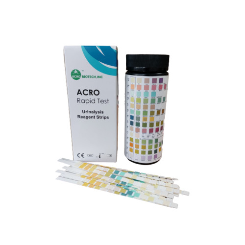 11 Parameter-Urinteststreifen (Asc, Glu, Bil, Ket, SG, Blo, pH, Pro, Uro, Nit, Leu) Acro Biotech 100pcs