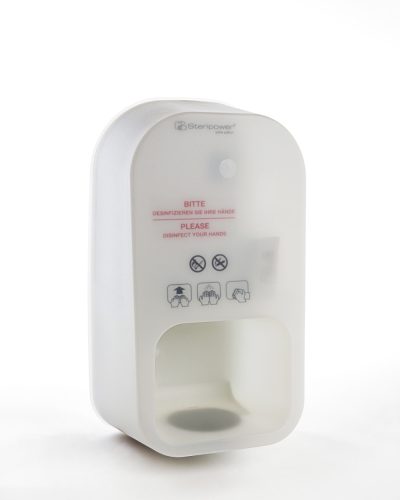 Disinfectant dispenser sprayed Steripower white battery powered