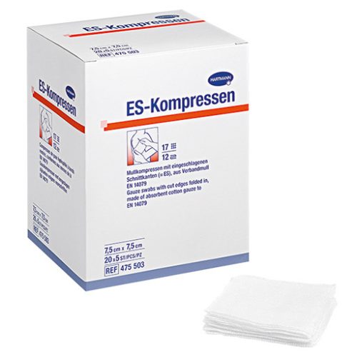 Es-Kompressen 7.5x7.5cm 8-layer sterile dressing