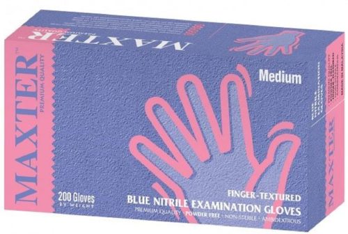 MAXTER Nitrile Blue 3,6g powder-free examination gloves M, 200 pcs