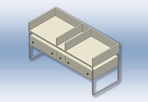 Schminktisch (Metallgestell), 2-teilig