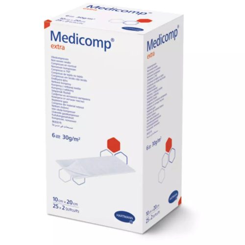 Medicomp® Extra steril 6 rétegű sebfedő, 10cx20cm (25x2 db)