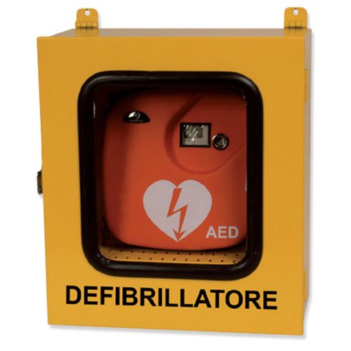 Defibrillátor fali kabin - kültéri - narancssárga