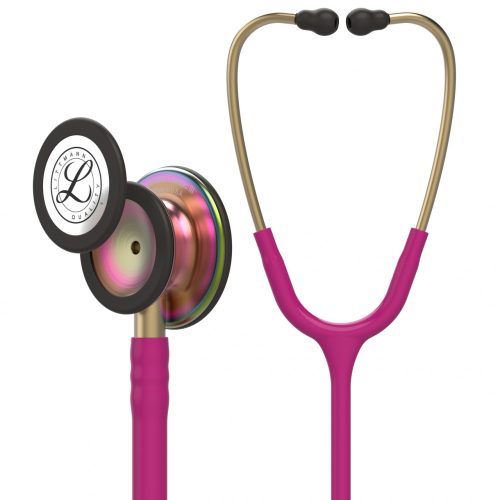 3M™ Littmann® Classic III™ fonendoszkóp 5806, szivárványszínű hallgatófej, málnaszínű cső, 69 cm