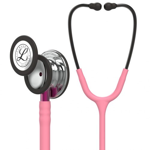 3M™ Littmann® Classic III™ fonendoszkóp 5962, gyöngyház rózsaszín cső, tükörcsiszolású hallgatófej, rózsaszín csőszár, füstszínű fejhallgató, 69cm