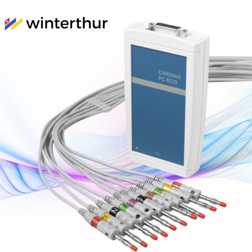 CARDIAX WiFi-s / USB-s EKG készülék, 4 db. felnőtt végtagi csipesszel és 6 db. felnőtt mellkasi szívóelektródával