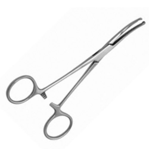 Stainless steel curved, hooked vascular forceps - 18 cm