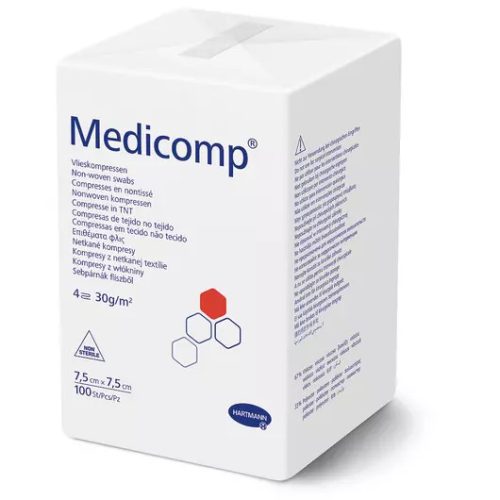 Medicomp® sebfedő, nem steril, 4 rétegű, 7.5x7.5 cm (100 db)