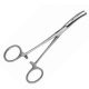 Stainless steel curved, hooked vascular forceps - 20 cm