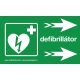 Defibrillator indicator plastic sign arrow right/landscape