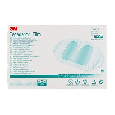 Tegaderm™ I.V. transparent notched cannula recorder for peripheral cannulas