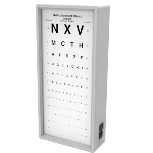 Vision test chart Kettesy 1 column - lettered 3m