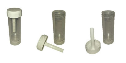 Fecal tank IVD 30ml screw with white lid